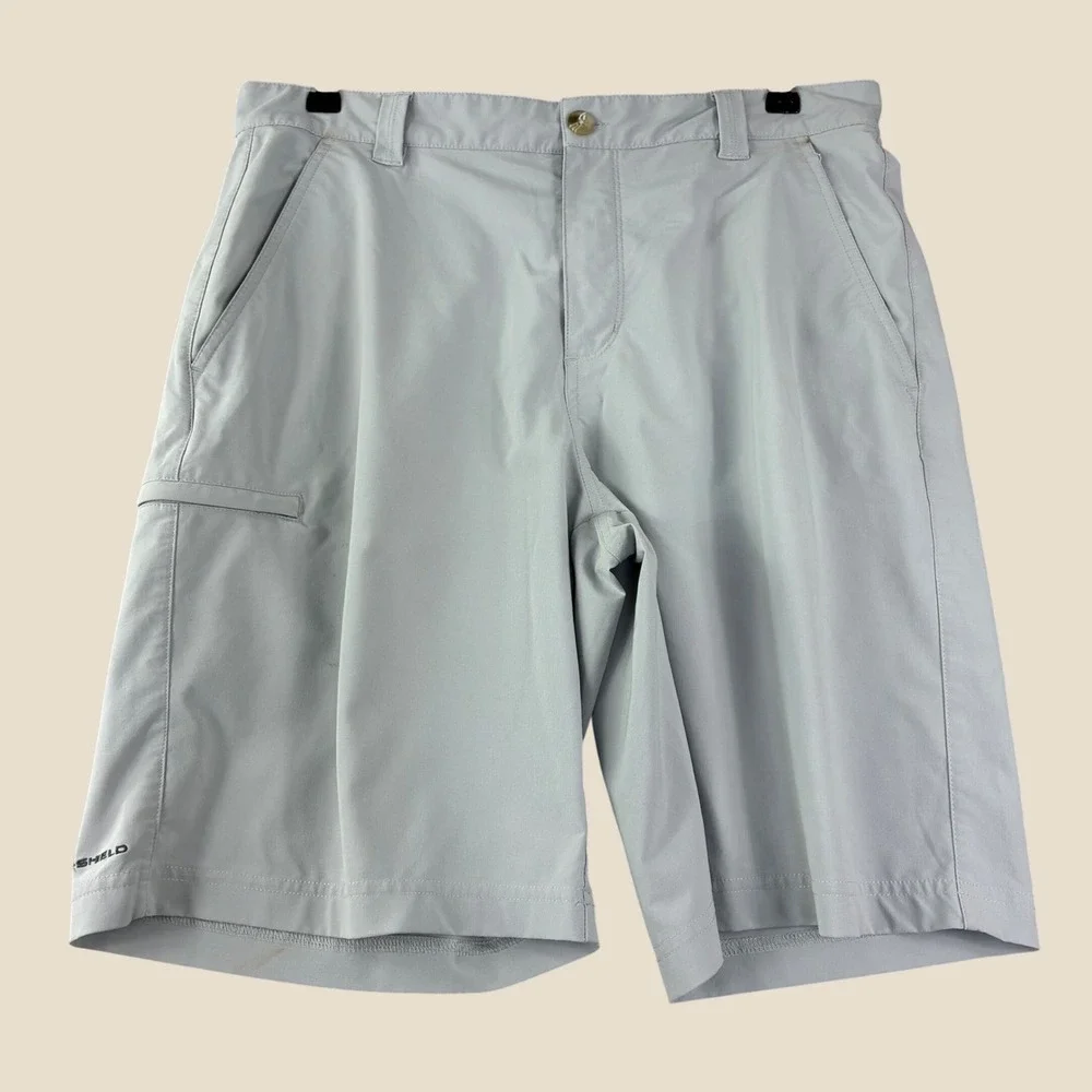Columbia PFG Omni‎ Shield Fishing Shorts Mens 34 Gray Performance Hiking Outdoor